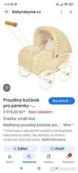 Kočárek z prouťí na panenky - 10