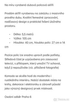 Dubová policová skříň na míru vyrobená PRAHA - 10