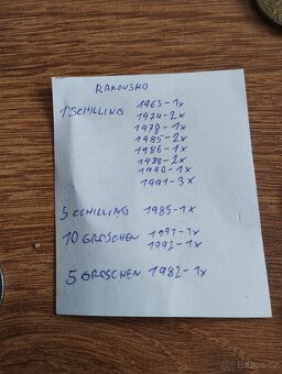 Prodám staré papírové i kovové mince viz foto, cena za vše - 10