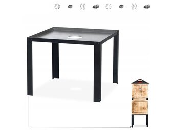 Udírna 120 cm opálená s XL topeništěm a plechovou střechou - 10