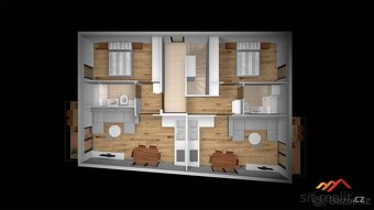 Novostavba byt 2+kk, 53m2 + 101m2 zahrada, garážové stání, P - 10