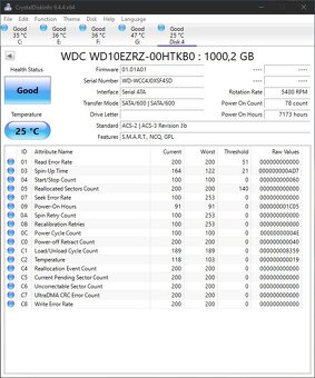 4x WD Blue 1TB HDD WD10EZRZ - 10