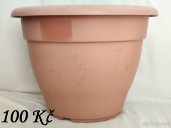 Květináč bambus., hnědý, terakota, nízký, plech., plast.obal - 10