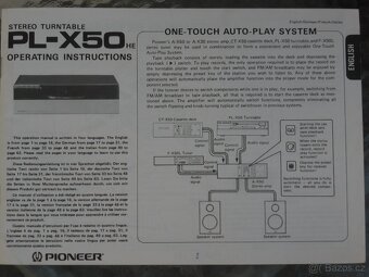 Výsuvný gramofon Pioneer PL-X50 velmi zachovalý - 10