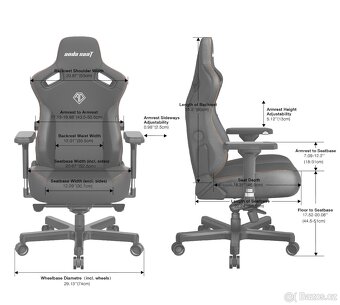 Anda Seat Kaiser 3 Premium Gaming Chair - L Dark Gray Fabric - 10