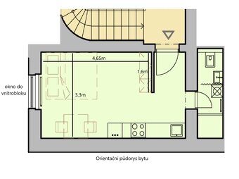 Pronájem bytu 1+kk v centru Opavy, ul. náměstí Republiky - 10
