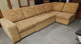 Sedačka rohová rozkládací s úložným prostorem žlutá - 10