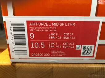Nike Air Force 1 Mid Off-White Pine Green 42,5 nove - 10