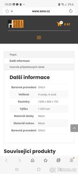 Jídelní set stůl +4 židle ořech - 10