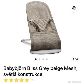 Babybjörn lehátko Bliss Grey beige Mesh, světlá konstrukce - 10