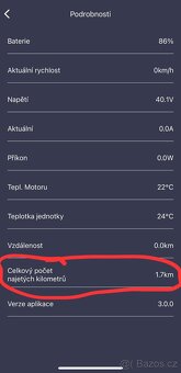 Záruka El. Koloběžka Gogen S601 Červená 100% Stav - 10