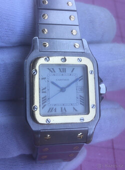CARTIER Santos SteelGold 75018 Kt pánské hodinky Unisex bílý - 10