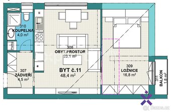 Prodej bytu 2+kk, 48 m², Hovorany, ev.č. 02236 - 10