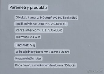 Intercom Bluetooth s kamerou - 10