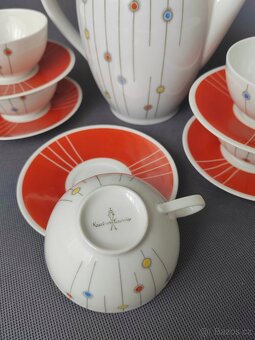 Porcelánová kávová (mokka) sada od Kaestner Saxonia - 10