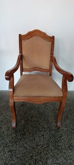 Jídelní set, stůl, židle, křesla, rustikální nábytek masív - 10