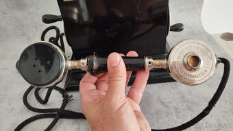 Starý švédský orig.telefon na kliku (2 kliky) velký těžký - 10