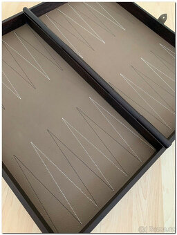 Hermès Backgammon Luxusní kožená dřevěná hračka Paříž - 10