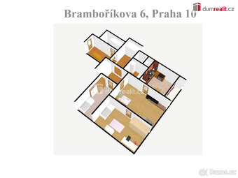 Prostorný byt 3+1 (69 m2) + lodžie (3m2), 4.patro, OV, Praha - 10