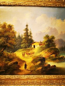 Olej na plátně alpská krajina - 10