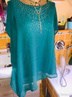 # tunikaXL# spolecenska#halenka #tehotenska# zelena#asymetri - 10