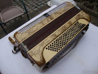 Tahací harmonika Akordeon Ligna Lignatone zlatá po dědovi - 10
