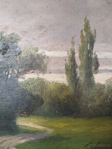 obraz - SENOSEČ, olej, sign. Emil Strecker cca r.1890 - 10