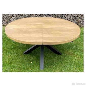 Masivní oválný jídelní stůl - Metalox 150 cm - 10