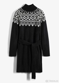 Teploučké pletené šaty s páskem 38/40 - 10