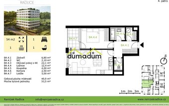 K pronájmu nový designový byt 2+kk v projektu Remízek Radlic - 10
