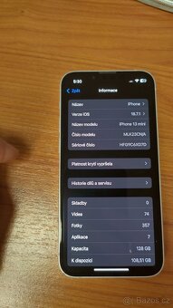 Apple Phone 13mini 128GB Pink skvělý stav, bater87%,zár.12m - 10