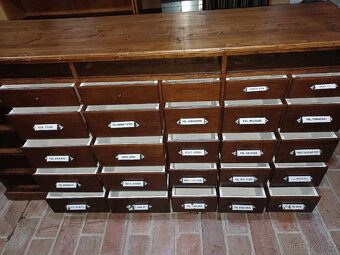 Starožitná lékárenská tára - šuplíkovač, komoda - 10