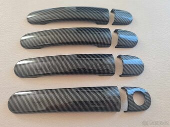 ČIERNE a KARBONOVE kľučky krytky klučiek dveri - 10