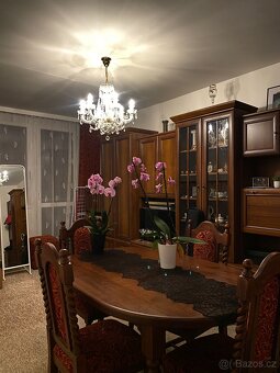 Stůl jídelní rustikální, 4 židle s čalouněním - 10