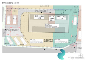 Byt 4+kk, 99m², prostorný balkon 20,9 m², 2 parkovací stání, - 10