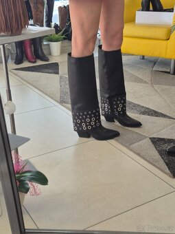 Nové dámské kožené vysoké kozačky,  velikost 38 a 39 - 10