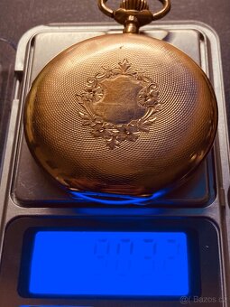 Zlaté 14-karátové kapesní hodinky Systéme Glashütte - 10