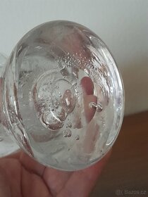 Retro foukaná váza z bublinkového skla - 10