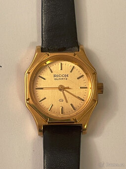 Damské hodinky Ricoh, kožený pásek, nova baterka, plně funkč - 10