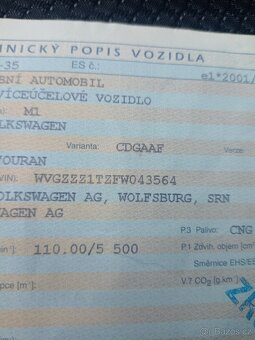 VW Touran TGI CNG r.v.2015 nové v CR, servisovano, 2.maj. - 10
