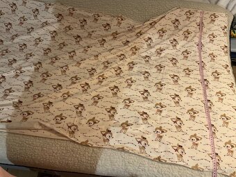 Látka- 2x třpytivý bio úplet se srnkami- 2x 90cm/ 150cm - 10