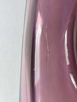 Tác, podnos Pollax 34x18 cm, ametystové sklo, A. Matura - 10