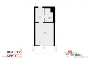 Pronájem, byty/1+kk, 29 m2, Kartónová 2844/10, Východní Před - 10