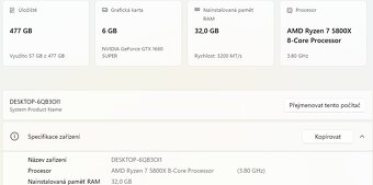 Herní PC Ryzen 7 | 32GB RAM | GTX 1660 Super Win 11 - 10