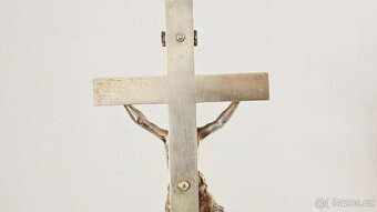 Ag stříbro stolní krucifix loťák rok 1864 biedermeier styl - 10