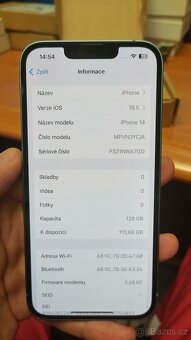 Apple iPhone 14 128GB Blue, hezký vzhled,bat99%,zár.12mes - 10