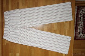 Dámské bílé letní kalhoty  s proužkem vel.38 - 10