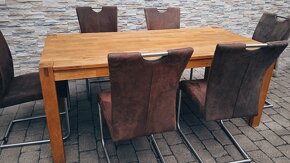 Masivní dubový jídelní stůl+ 6 židlí - 10