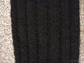 Nová dámská dlouhá zimní ručně pletená šála - tmavě černá - 10