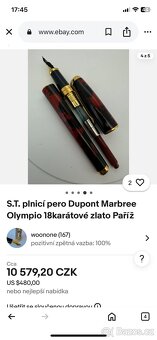 S.T. plnicí pero Dupont Marbree Olympio 18karátové zlato Pař - 10